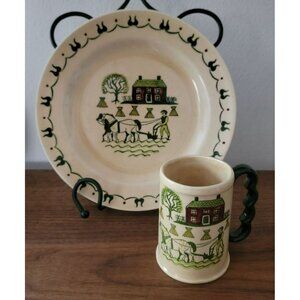 Metlox Provincial Blue Luncheon Plate & Mug Set Poppytrail Farm - Made in USA